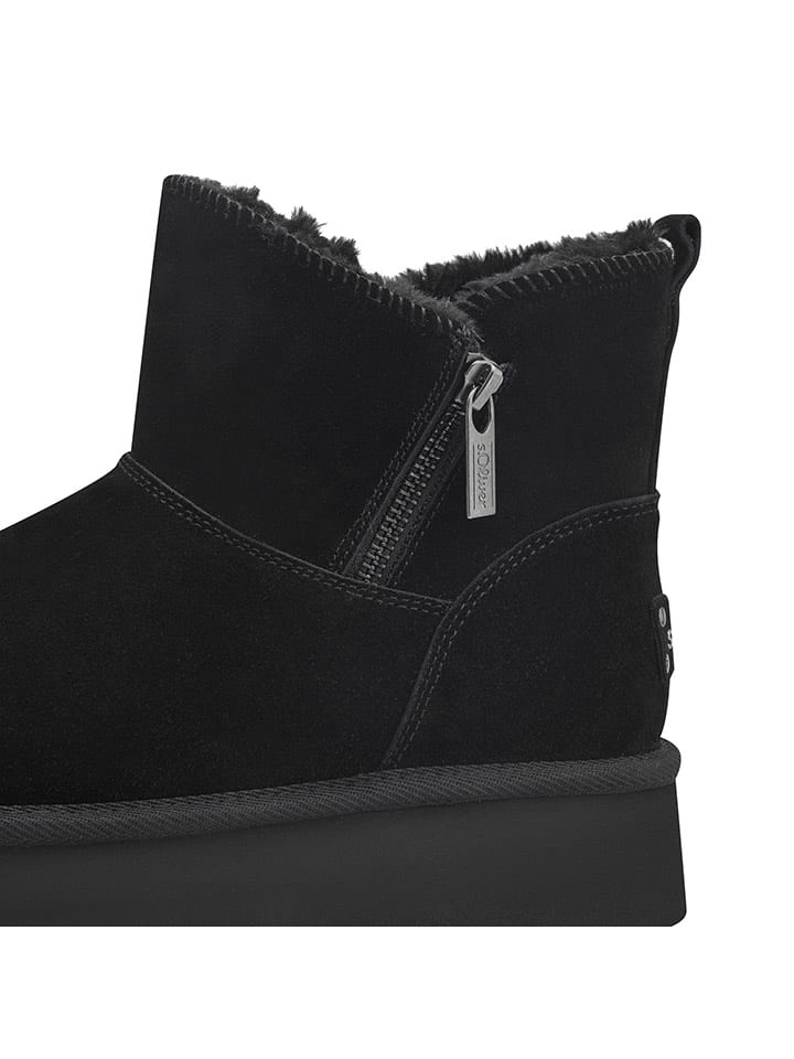 s.Oliver Leder-Boots in Schwarz günstig kaufen