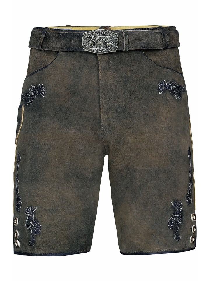 Edelnice Kurze Wildbock Lederhose Lothar in dunkelbraun günstig kaufen