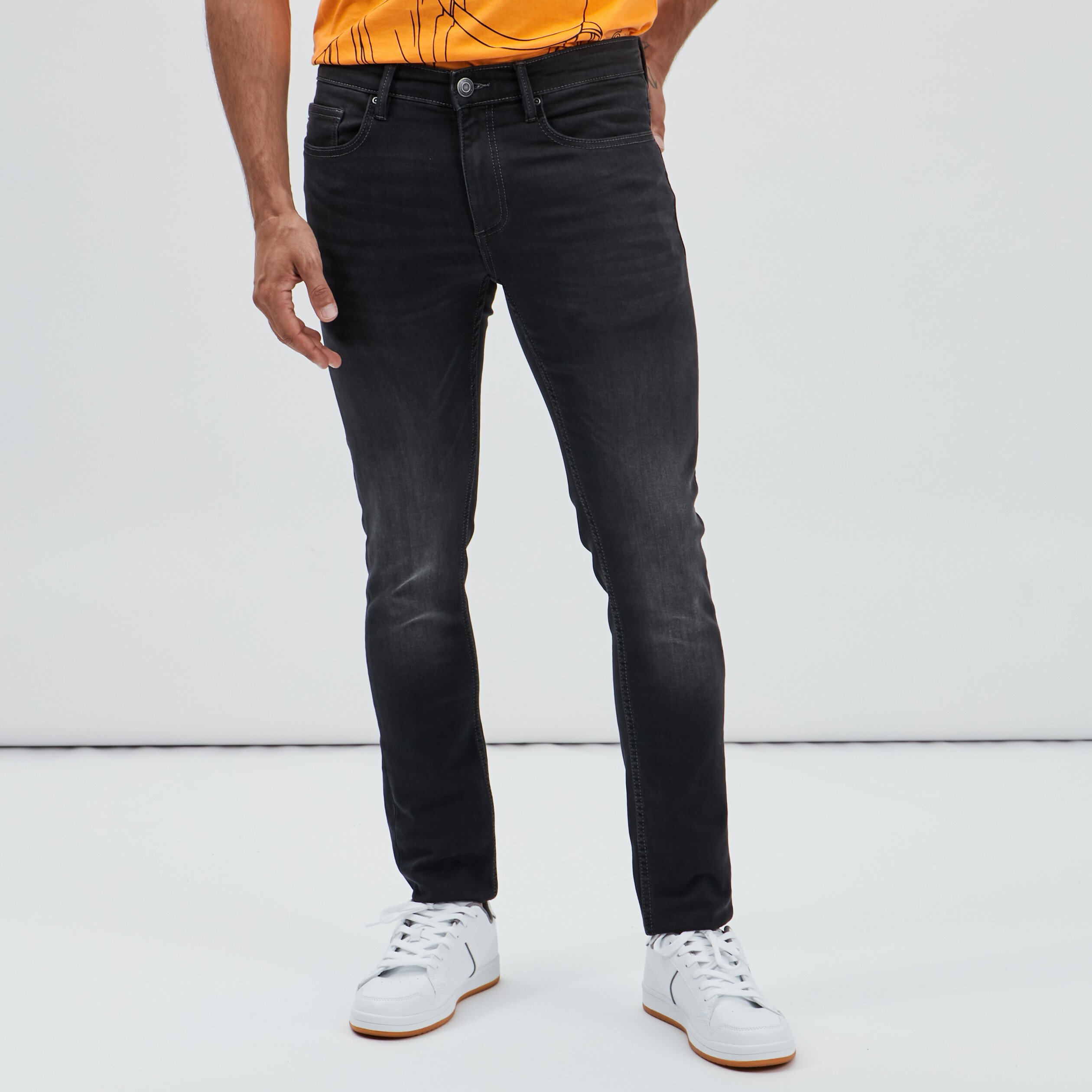 Jeans skinny stretch gris homme | La Halle