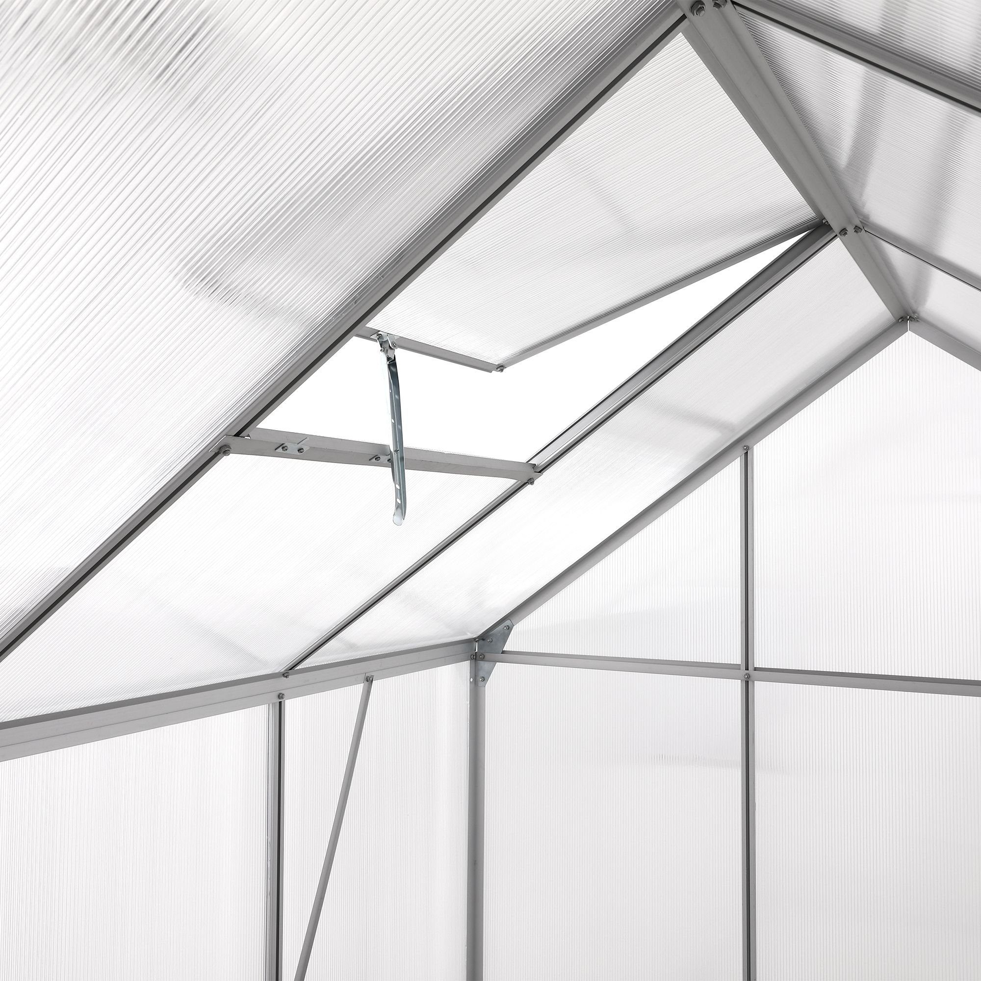 Zelsius Gewächshaus Aluminium Gewächshaus SET, 380 x 190 cm, inkl. Fundament, BxTxH: 190 x 380 x 195 cm, 6.00 mm Wandstärke