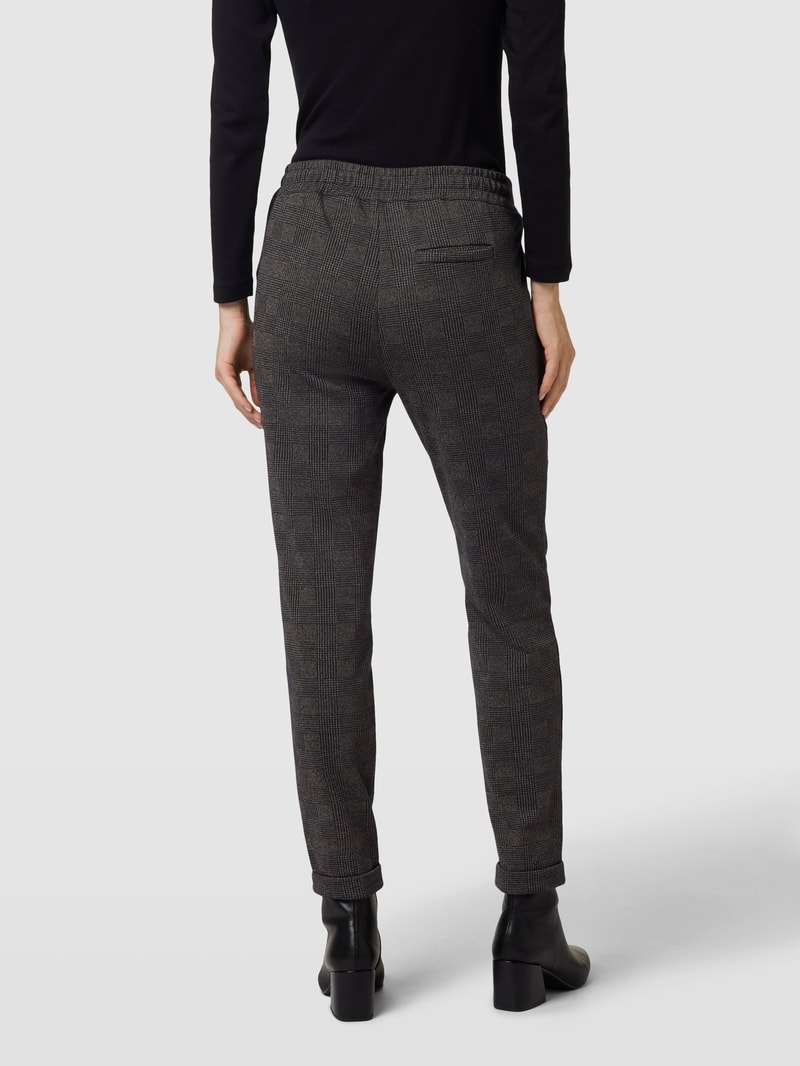 Stoffhose mit Allover-Muster in schwarz