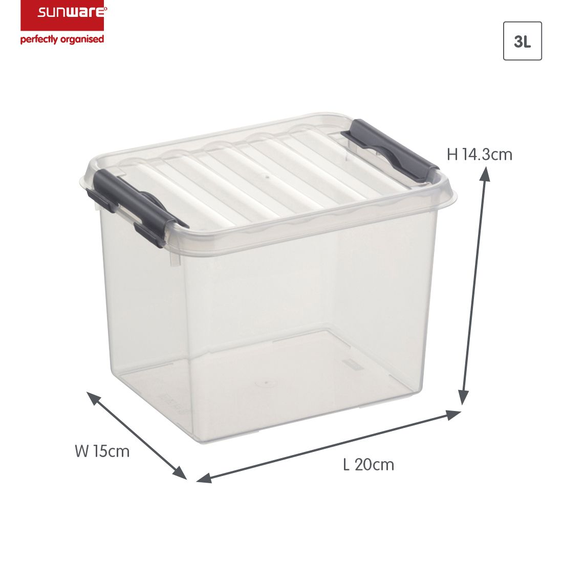Sunware Q-line 3 Liter 6er-Set Aufbewahrungsboxen