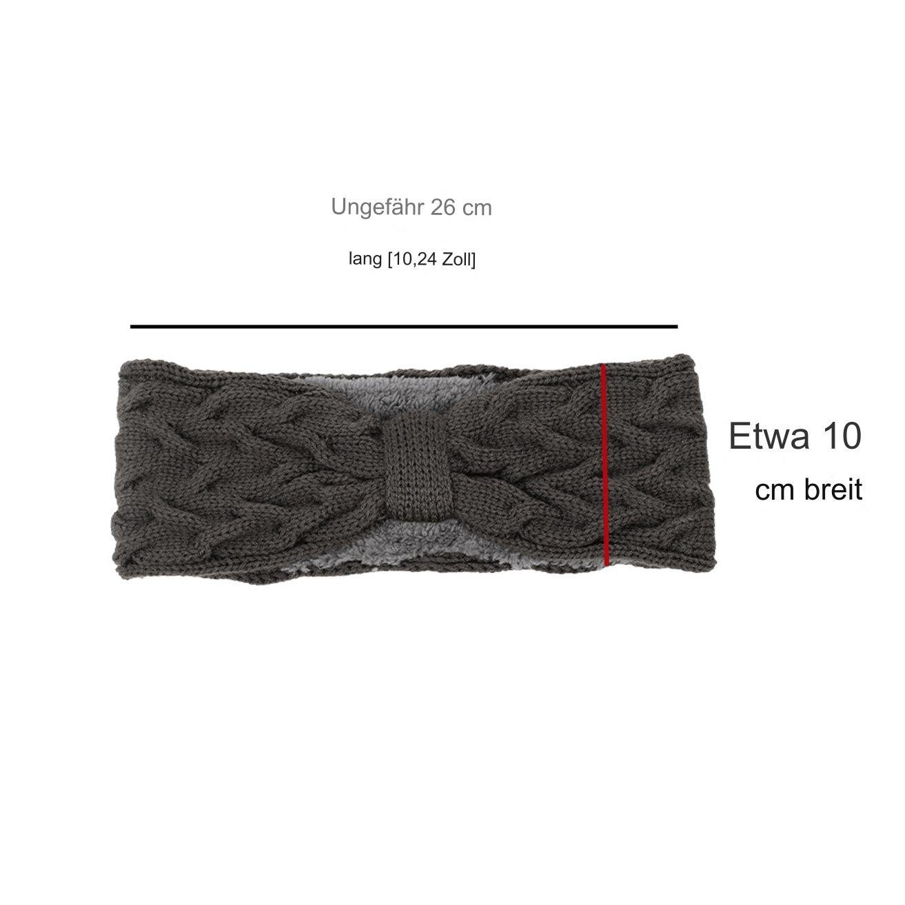 HOHEA H Haarband Winter-Stirnbänder für Damen, grüne Stirnbänder, verschiedene Farben, 1-tlg., Gestricktes Stirnband für Mädchen, Ohrenwärmer, weich, Gestricktes Stirnband mit Plüschfutter für den Herbst, Sport-Stirnband