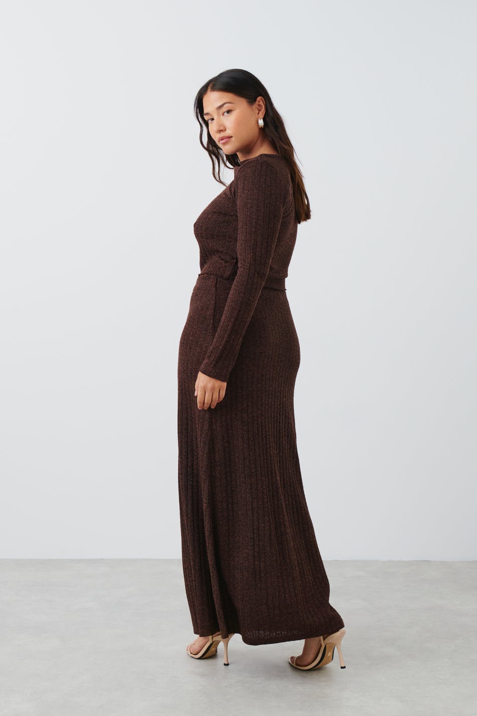 Rib maxi skirt
