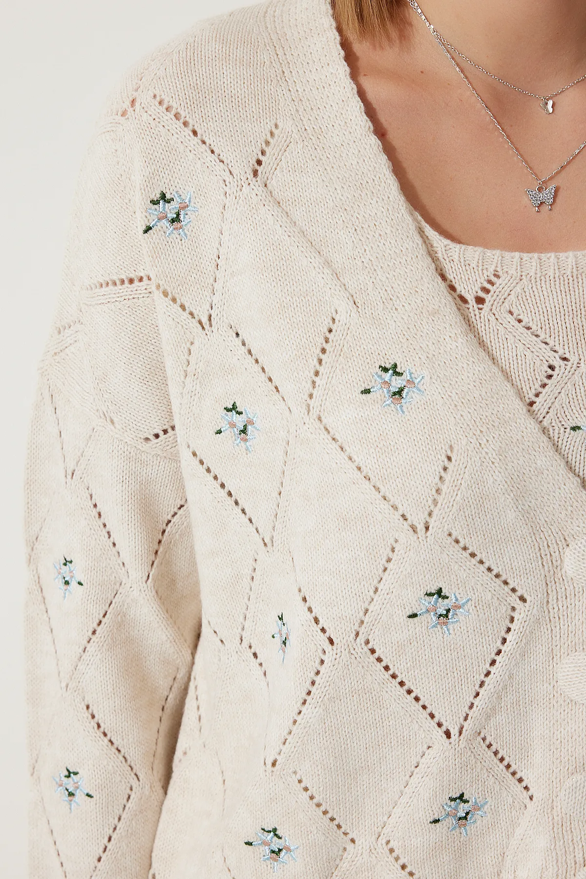 Happiness İstanbul  Strickjacke - Beige - Regular Fit