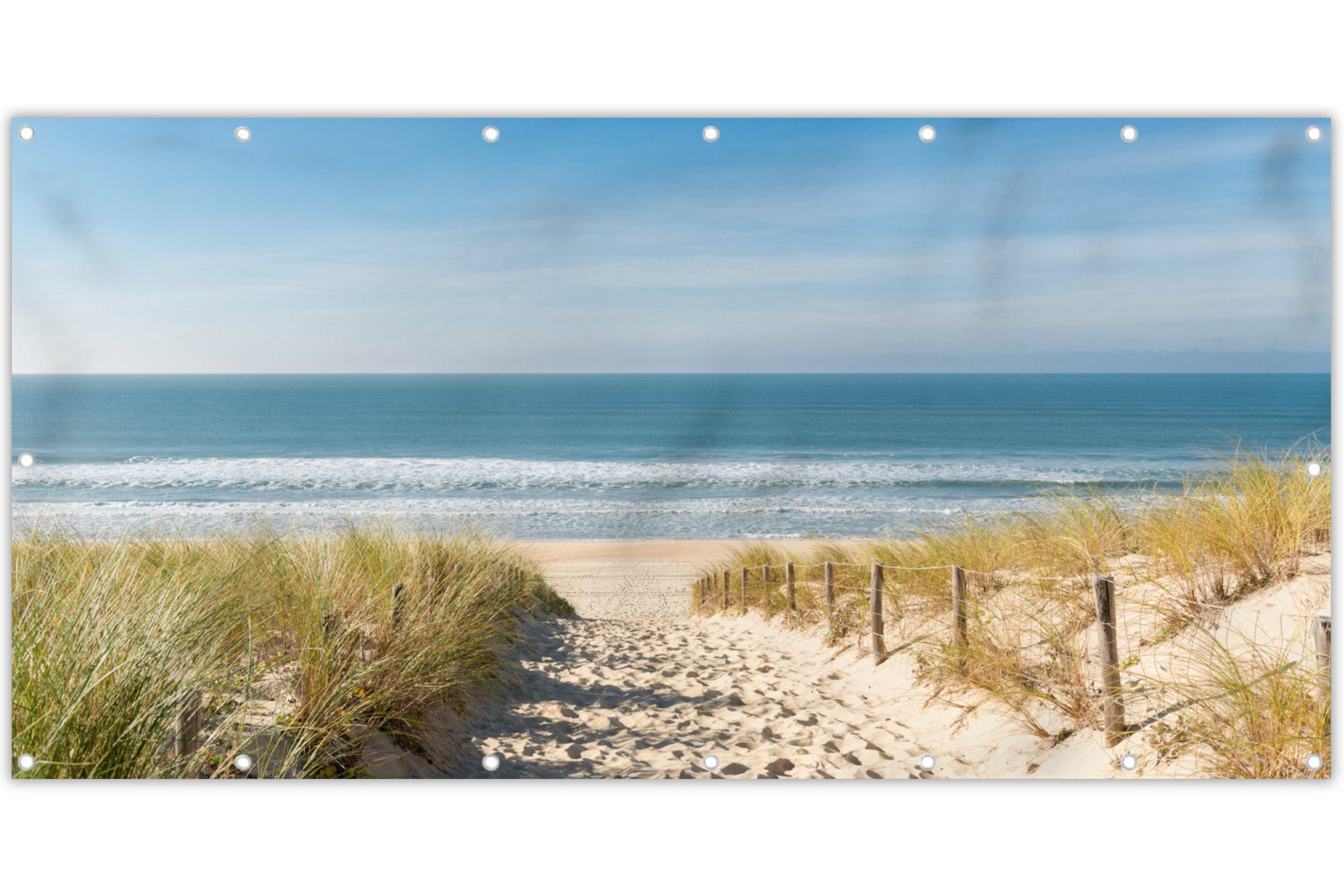 MuchoWow Balkonsichtschutz Strand - Meer - Düne - Sand - Sommer (1-St) Balkonbanner, Sichtschutz für den Balkon, Robustes und wetterfest