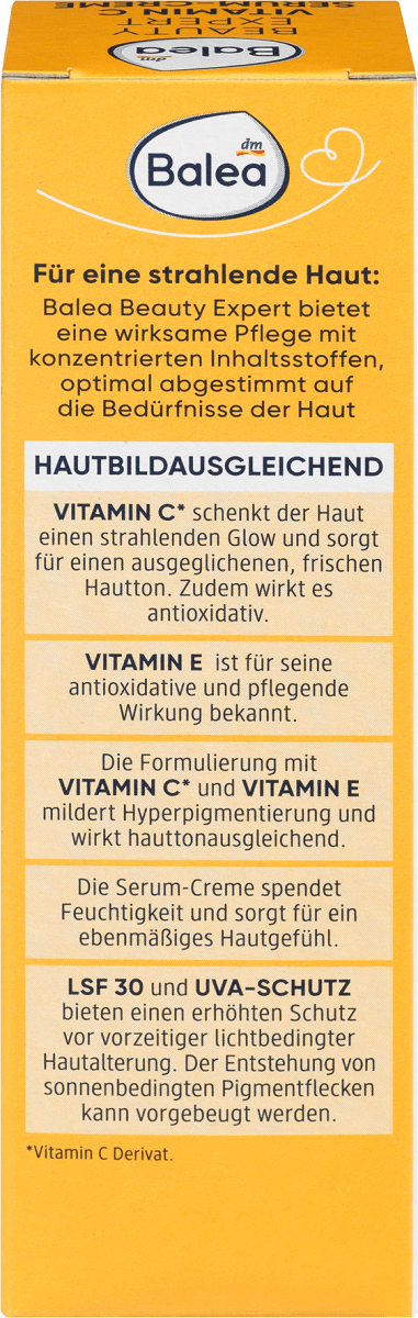 Gesichtsserum Beauty Expert Vitamin C Serum-Creme LSF 30, 50 ml