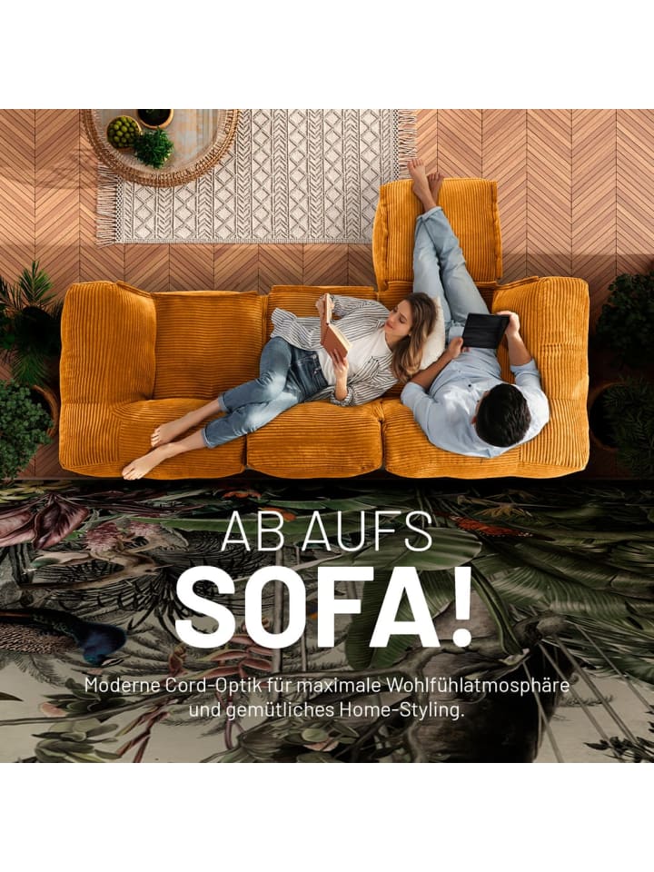 Lumaland LUMALAND Modulares Eckteil rechts aus der Cord-Reihe, 81x81x70 cm - Bezug soft & günstig kaufen onesize