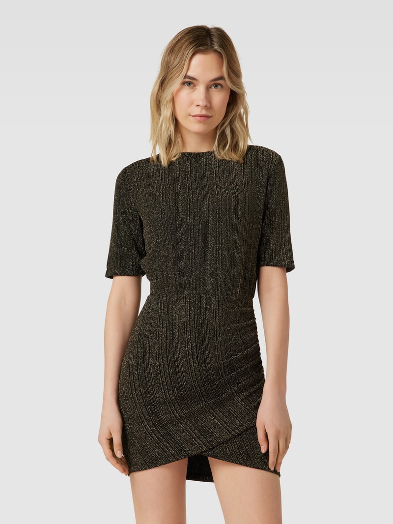 Minikleid in Wickel-Optik Modell 'XLURIN' in metallic schwarz