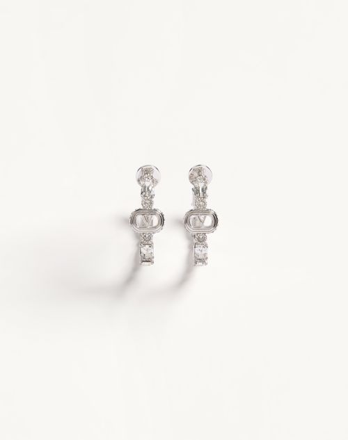 Ovale øreringe i metal og Swarovski® krystaller