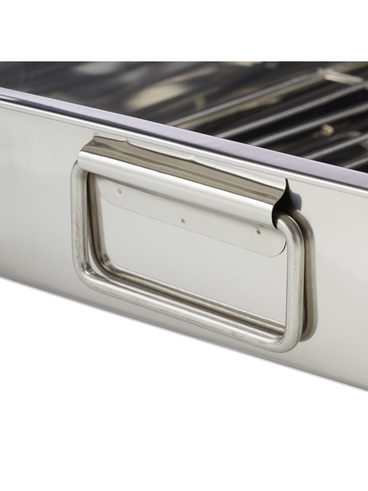 relaxdays Bräter in Silber - (B)43 x (H)7 x (T)31 cm günstig kaufen onesize