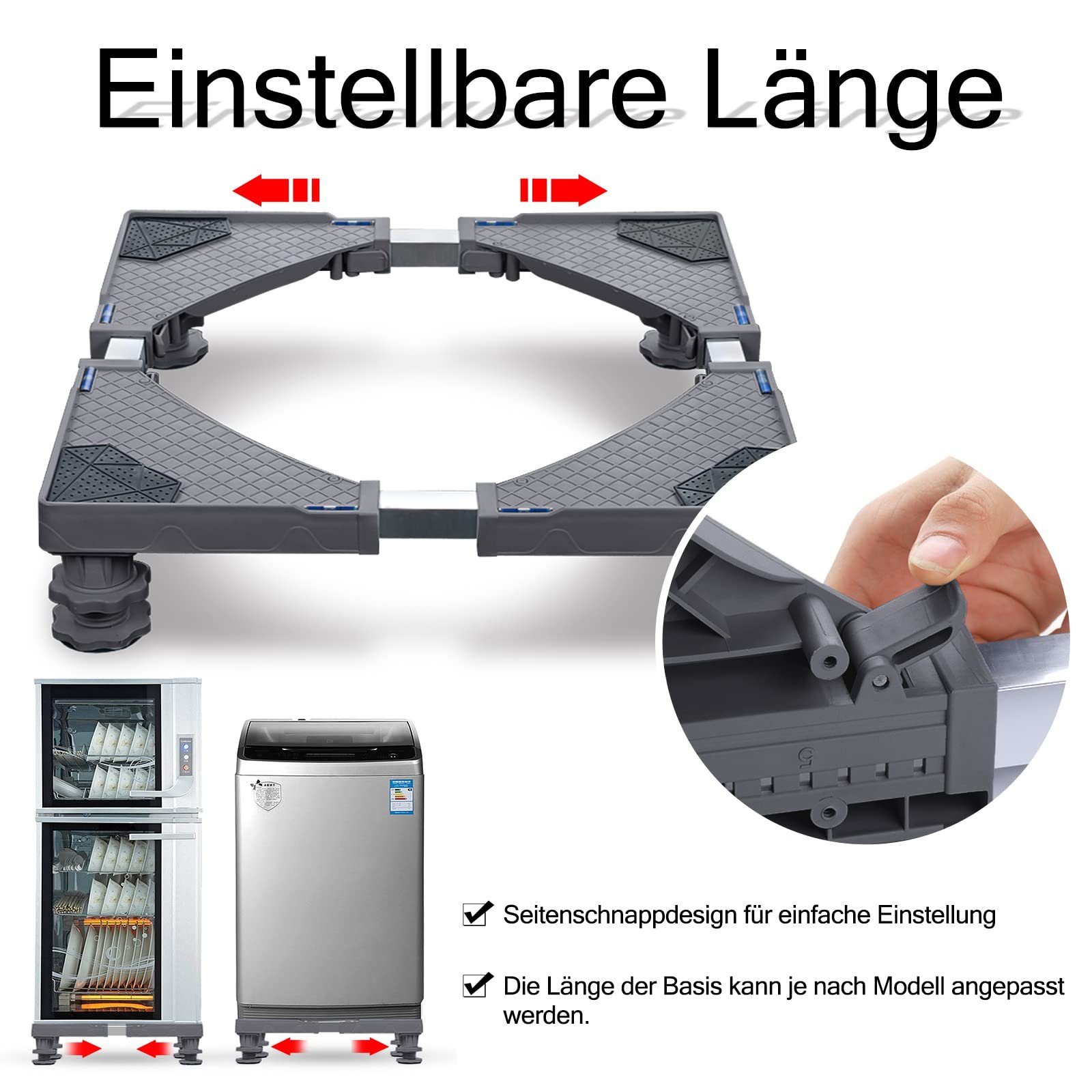 UISEBRT Waschmaschinenuntergestell Einstellbar Waschmaschine Sockel