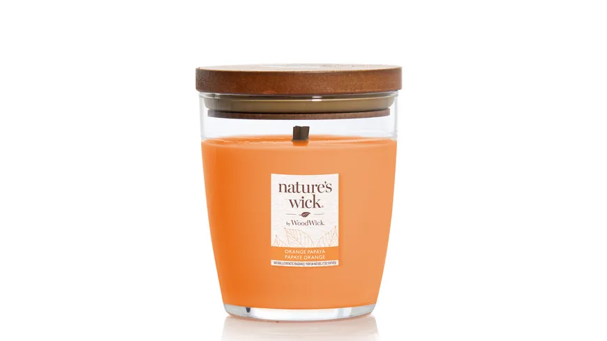 nature's wick Mittelgroße Kerze im Glas Orange Papaya mehrfarbig