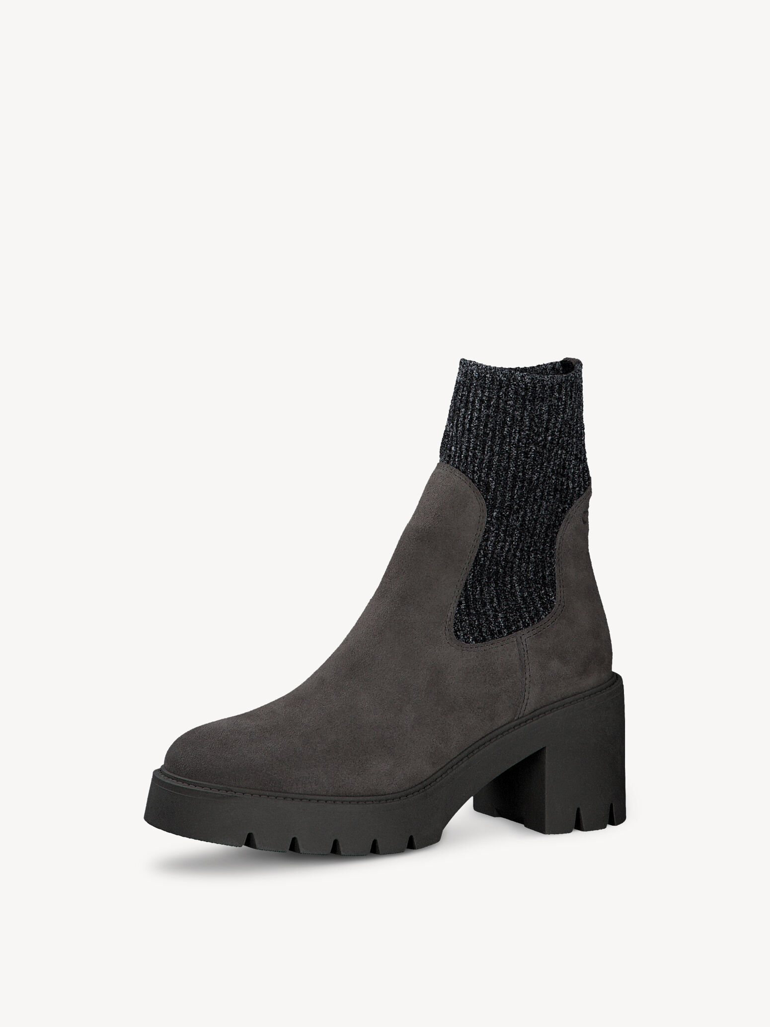 Bottine Chelsea en cuir - gris