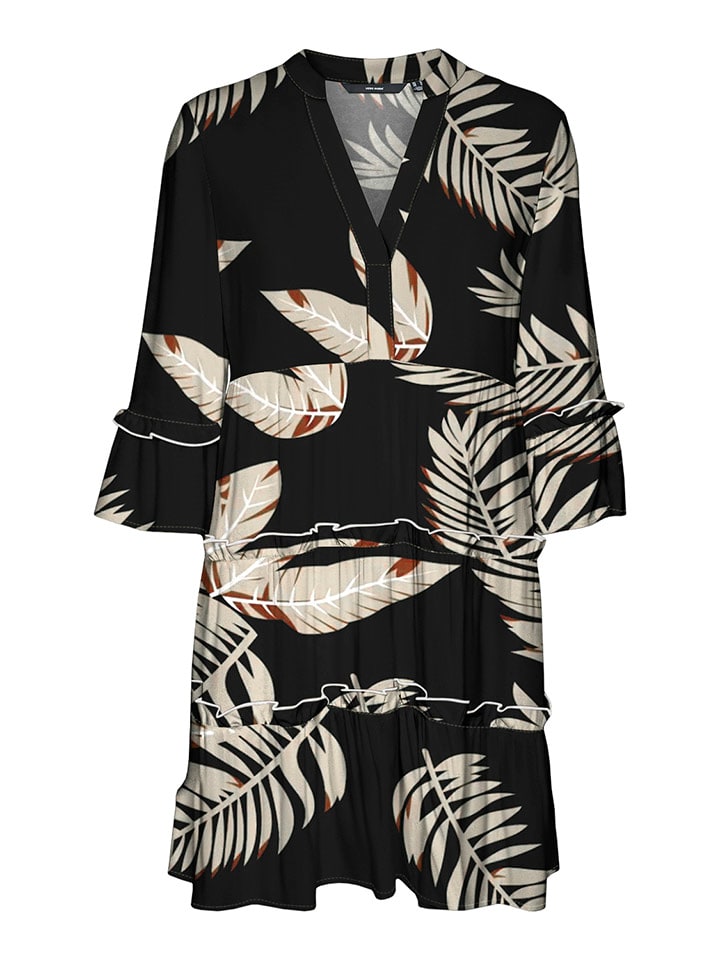 Vero Moda Kleid in Schwarz/ Beige günstig kaufen