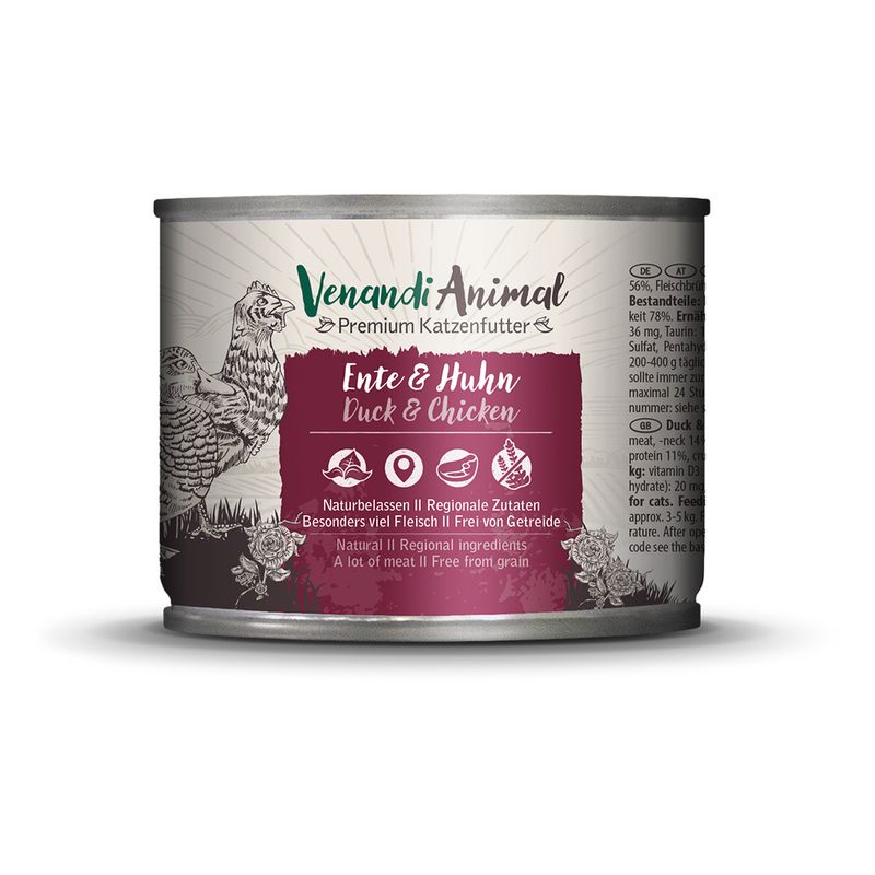 Sparpaket Venandi Animal Adult Cat 24 x 200 g