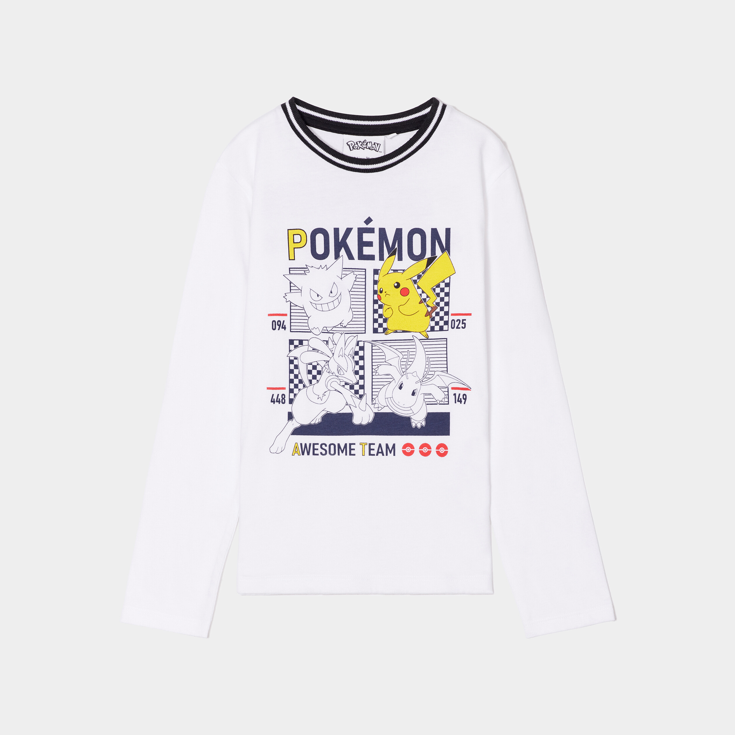 T-shirt col bord-côte Pokémon blanc garçon | La Halle