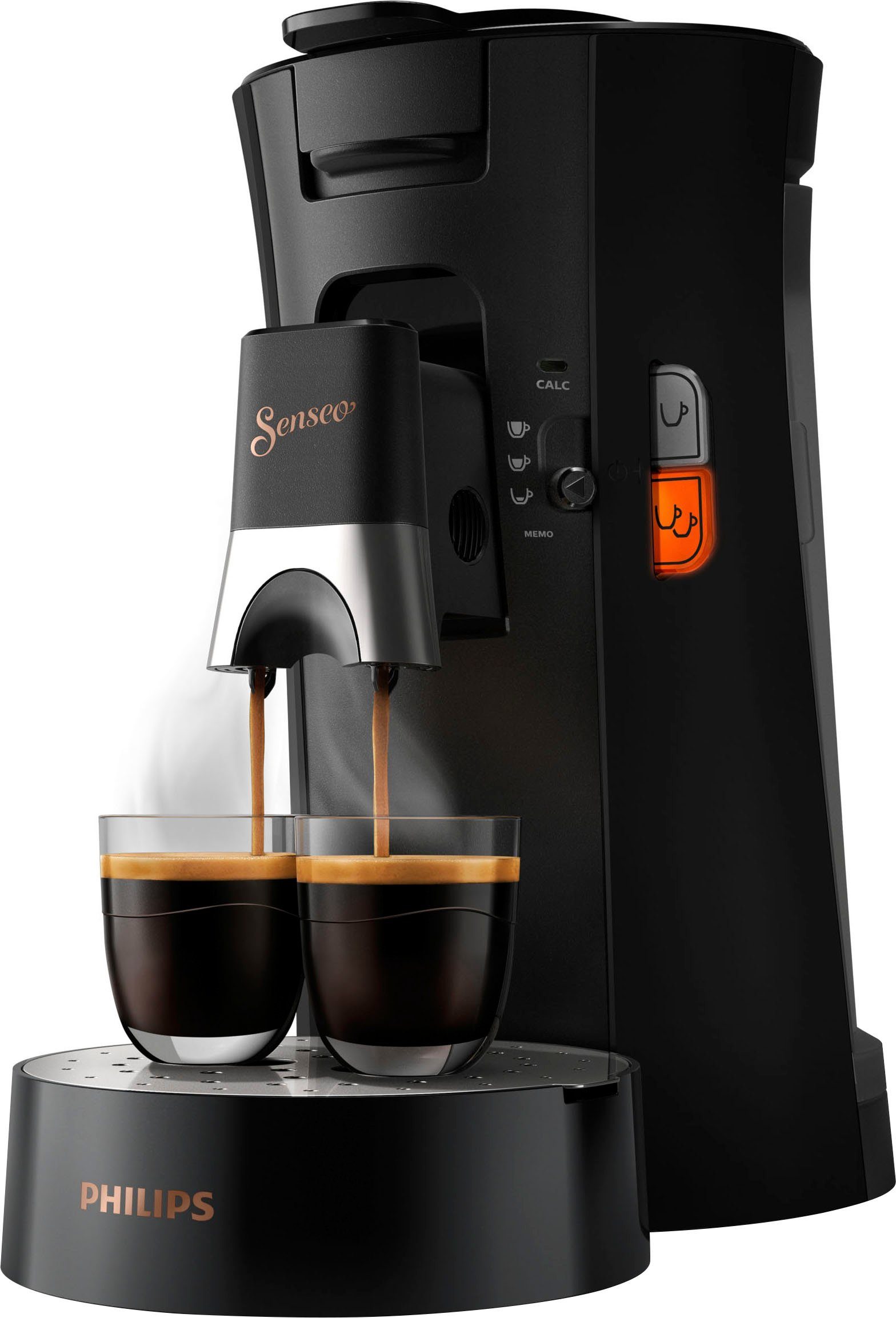 Philips Senseo Kaffeepadmaschine Select CSA240/60, aus 21% recyceltem Plastik, mit 3 Kaffeespezialitäten, Memo-Funktion