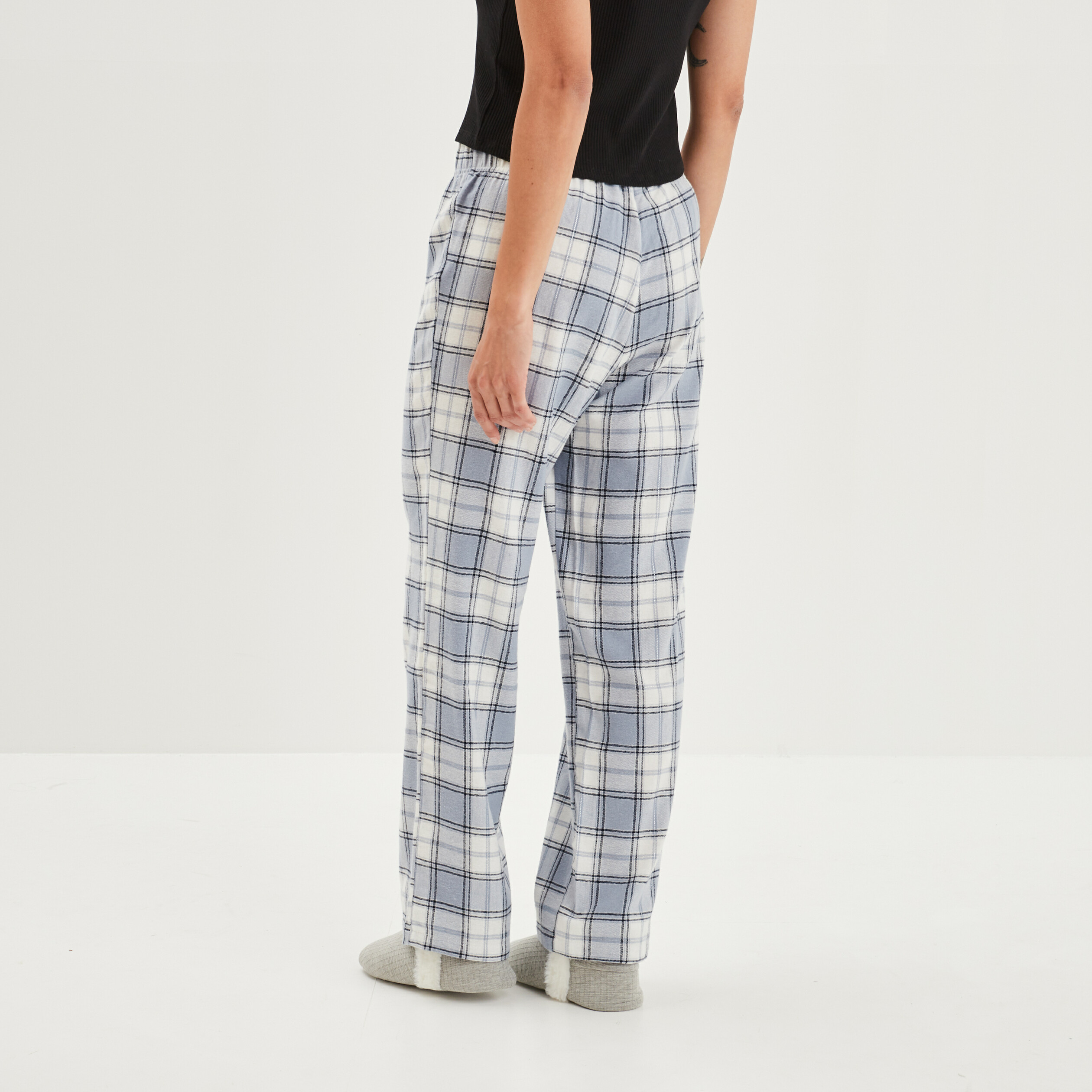 Pantalon de pyjama taille élastiquée bleu femme | La Halle