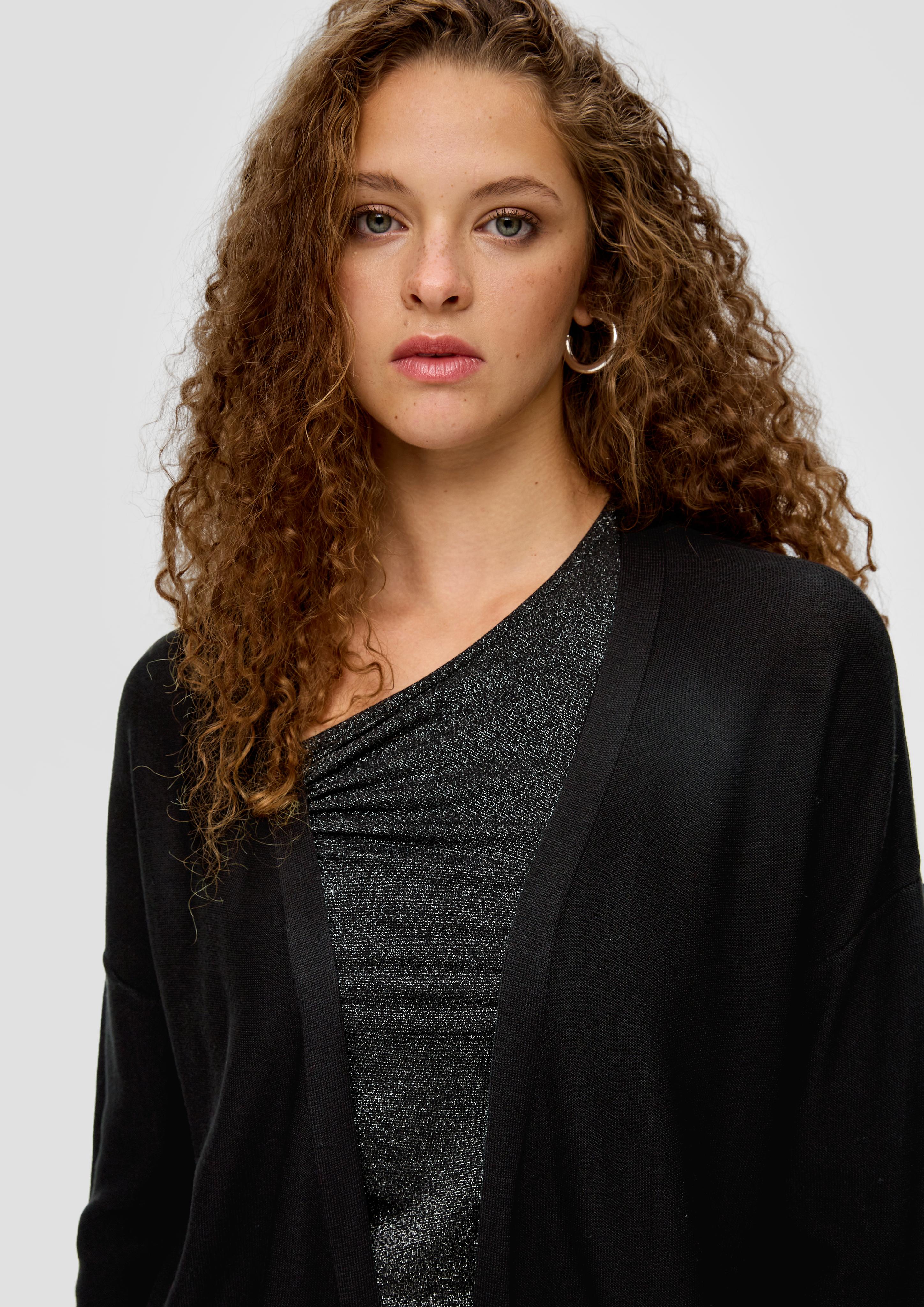 Strickjacke mit Rippblende  2138115-9999