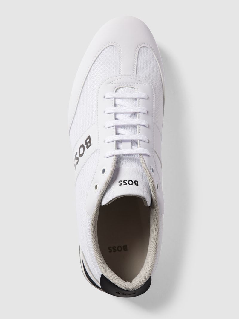 Sneaker mit Label-Print in metallic Modell 'Rusham' in weiß