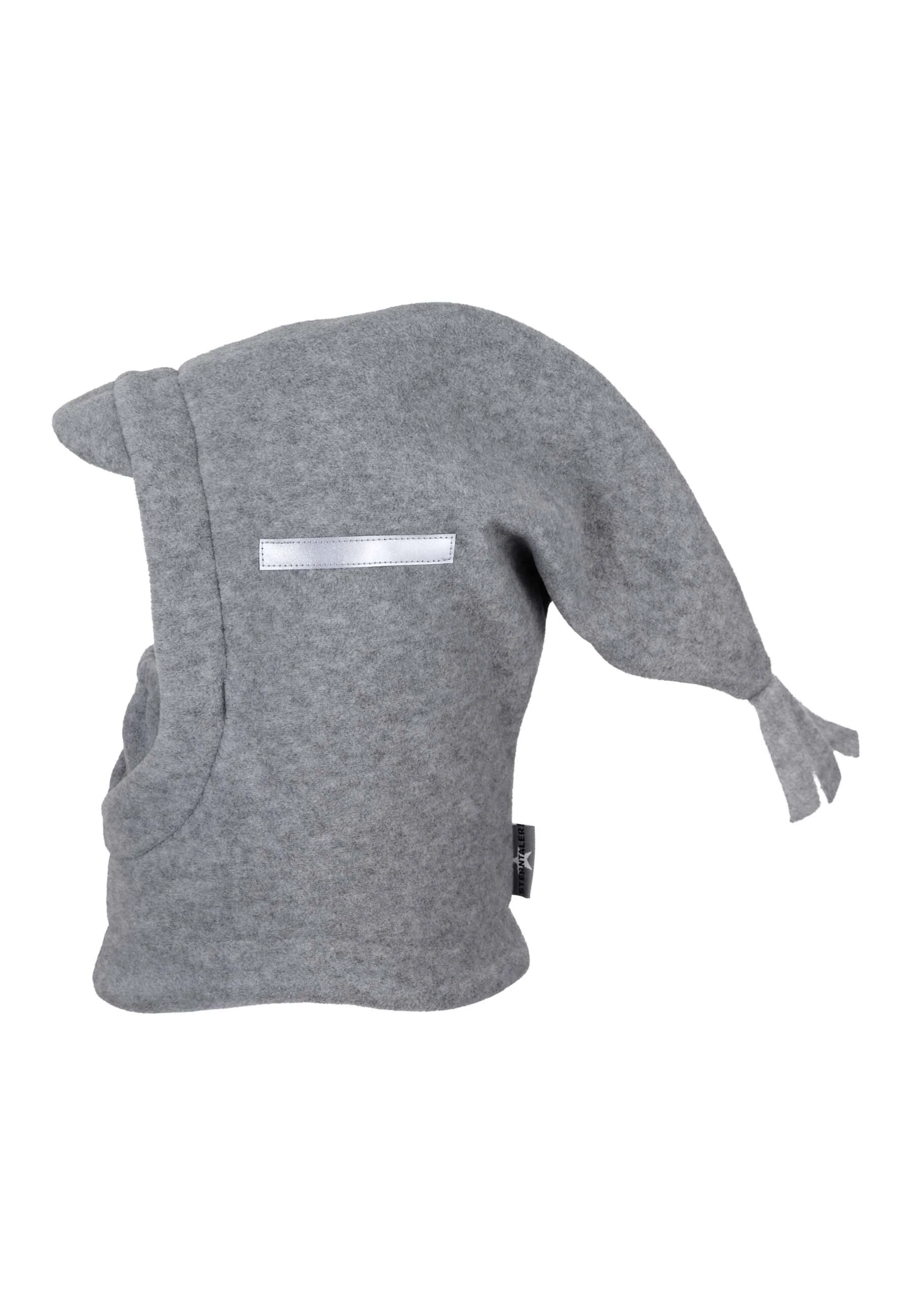 Schalmütze aus Microfleece mit Zipfel und Schirm