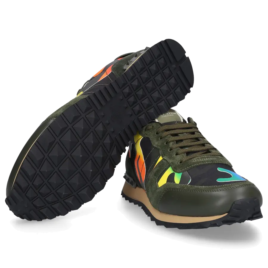 Valentino Garavani - Sneaker low ROCKRUNNER Veloursleder - grün