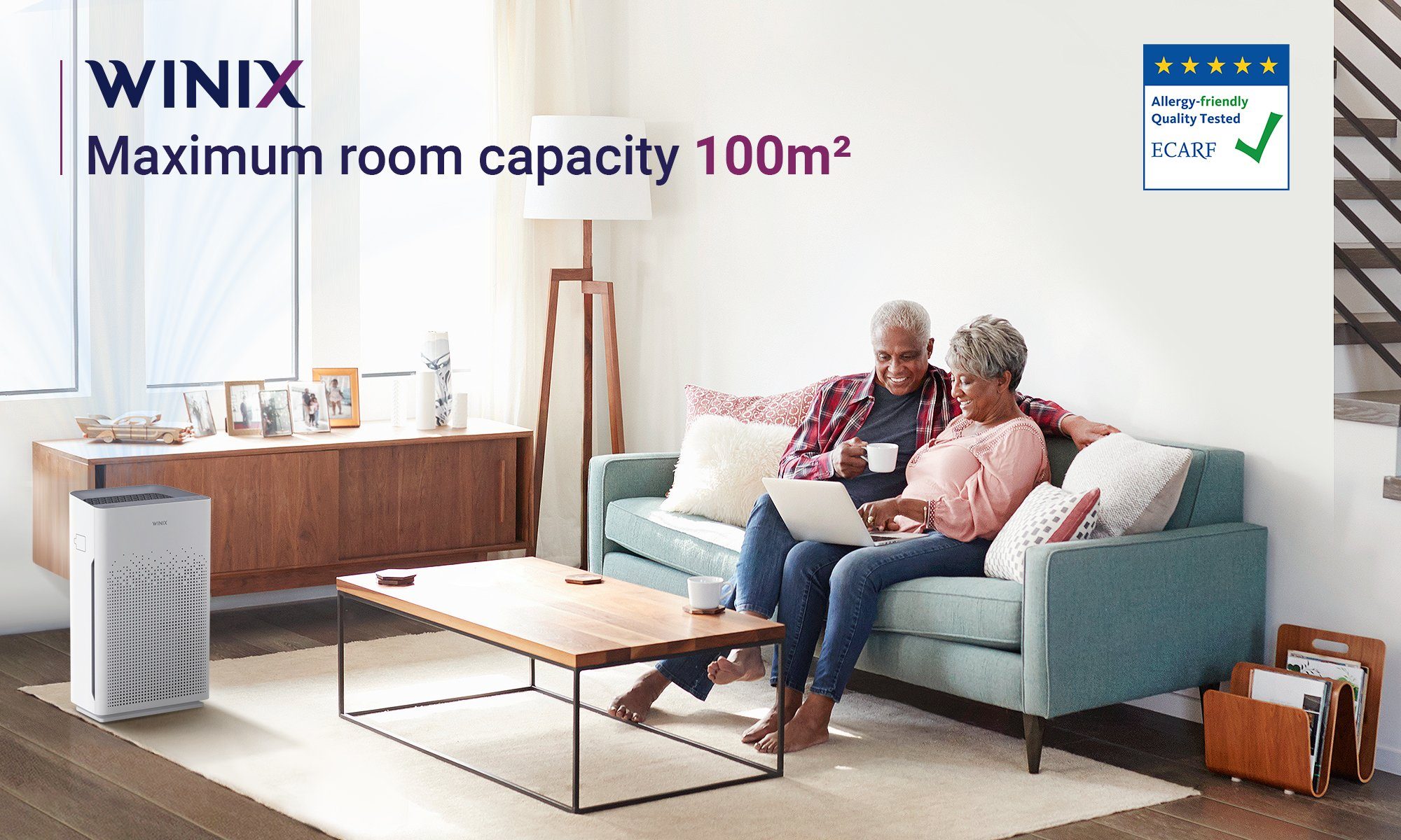 WINIX Luftreiniger ZERO-S, für 100 m² Räume, - Für Allergiker und CADR 410 m3/h