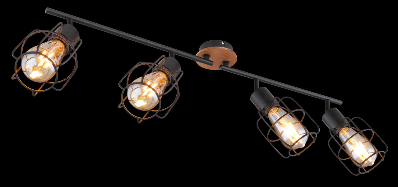Globo Lighting - WILLA - Strahler Metall schwarz, 4x E27