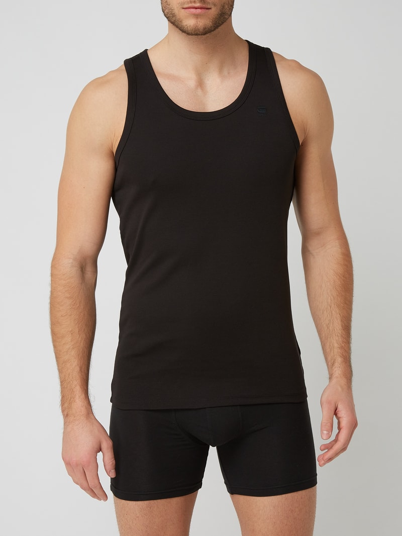 Slim Fit Unterhemd aus Organic Cotton in schwarz