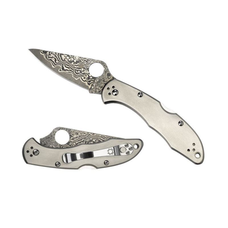 Spyderco Delica 4 Titanium \/ Damascus C11TIPD