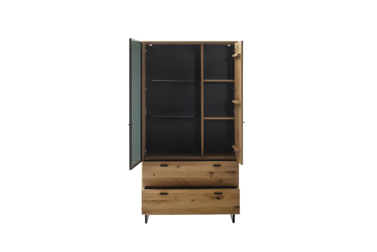 MCA Kombi-Vitrine Arezzo Eiche Glas