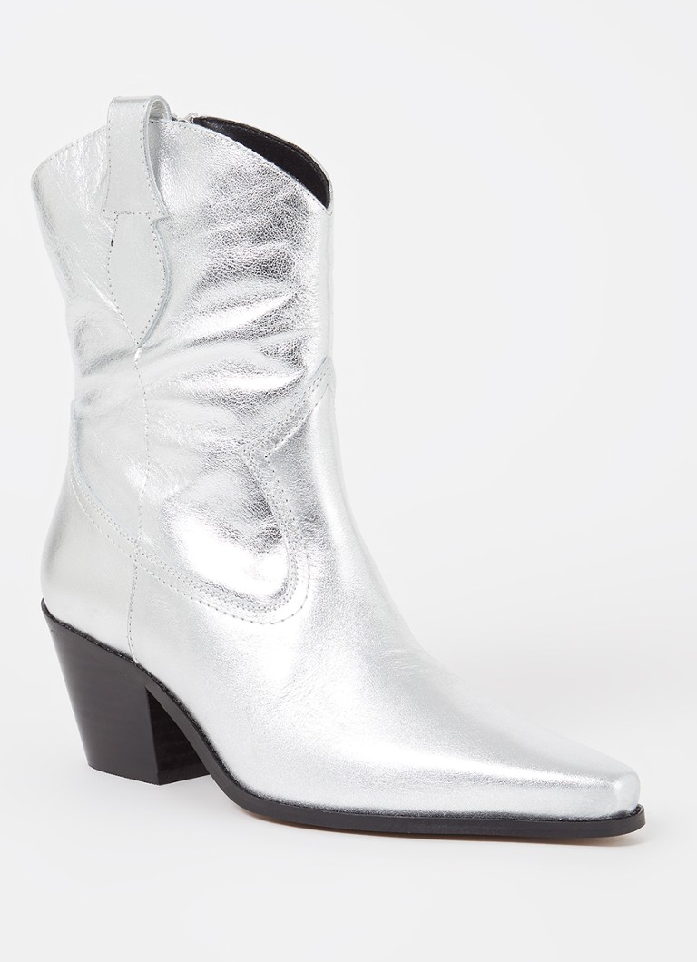Dune London  Pardner 2 cowboylaars van leer met slangenprint