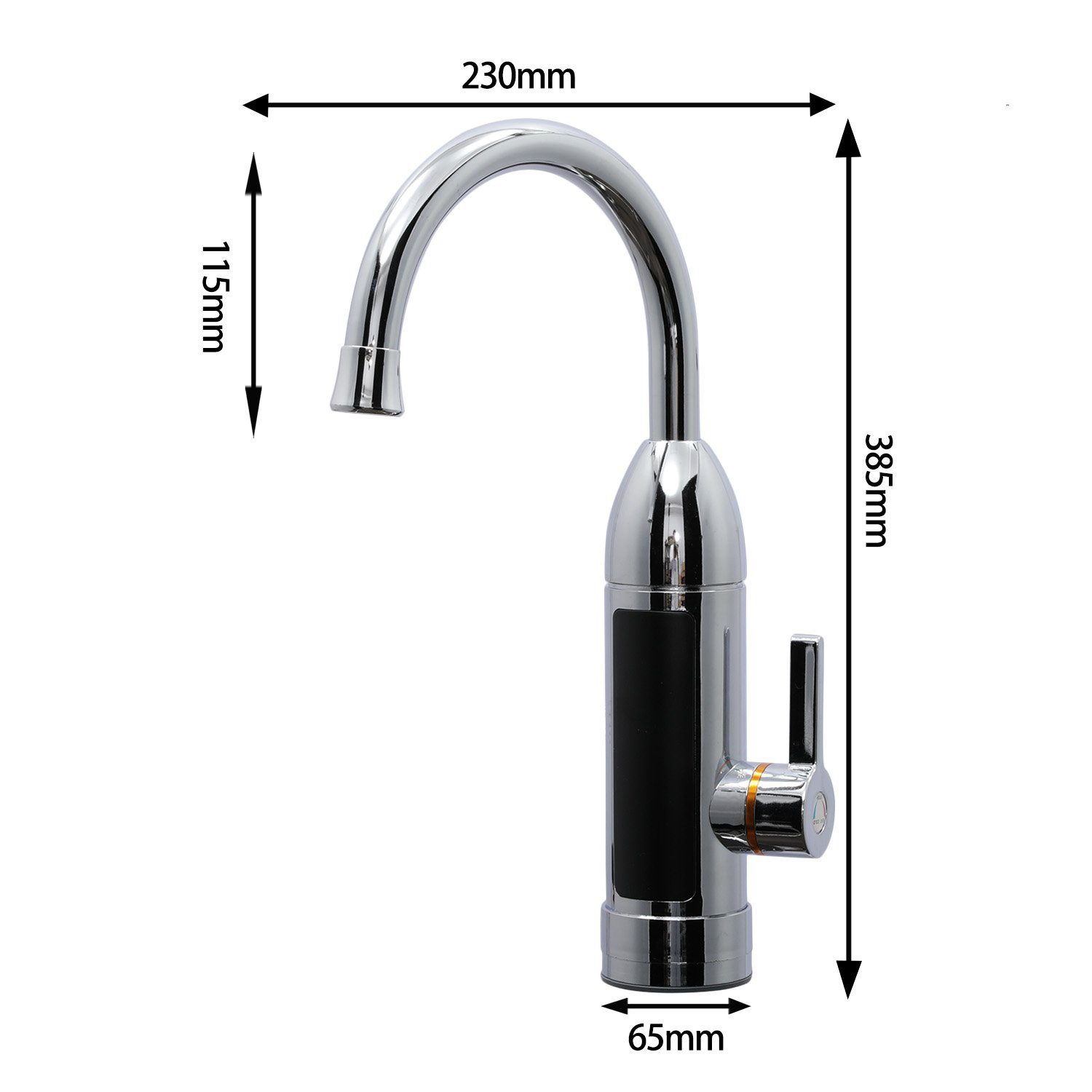 Kpaloft Durchlauferhitzer Elektrisch Warmwasserhahn, LED Temperaturanzeige einstellbar 360° schwenkbar
