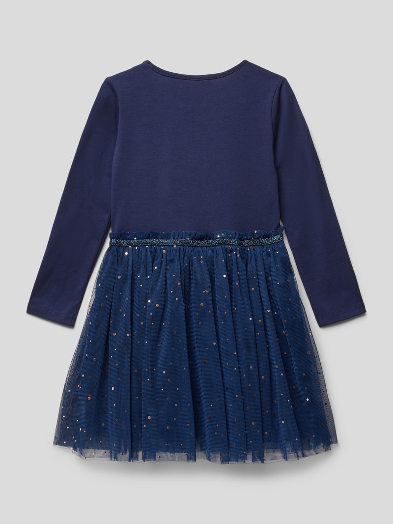 Minikleid mit Motiv-Applikation in marineblau