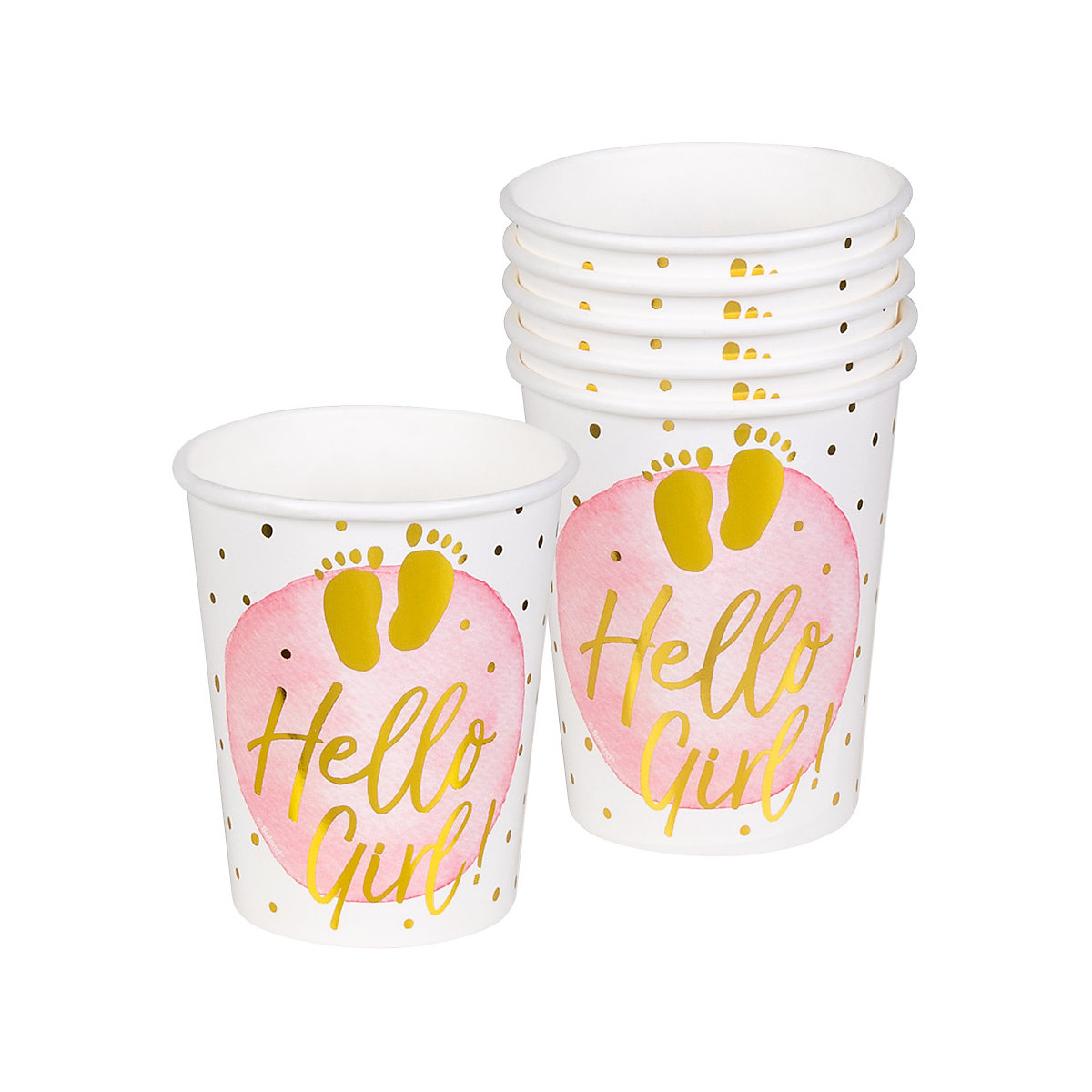 Boland 333-53236 Papp-Partybecher/Trinkbecher Hello Girl, 250 ml, 6 Stück