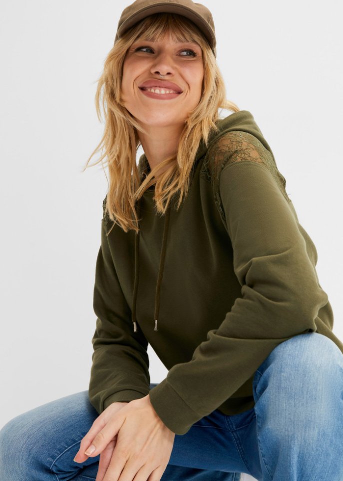 Sweatshirt mit Spitze