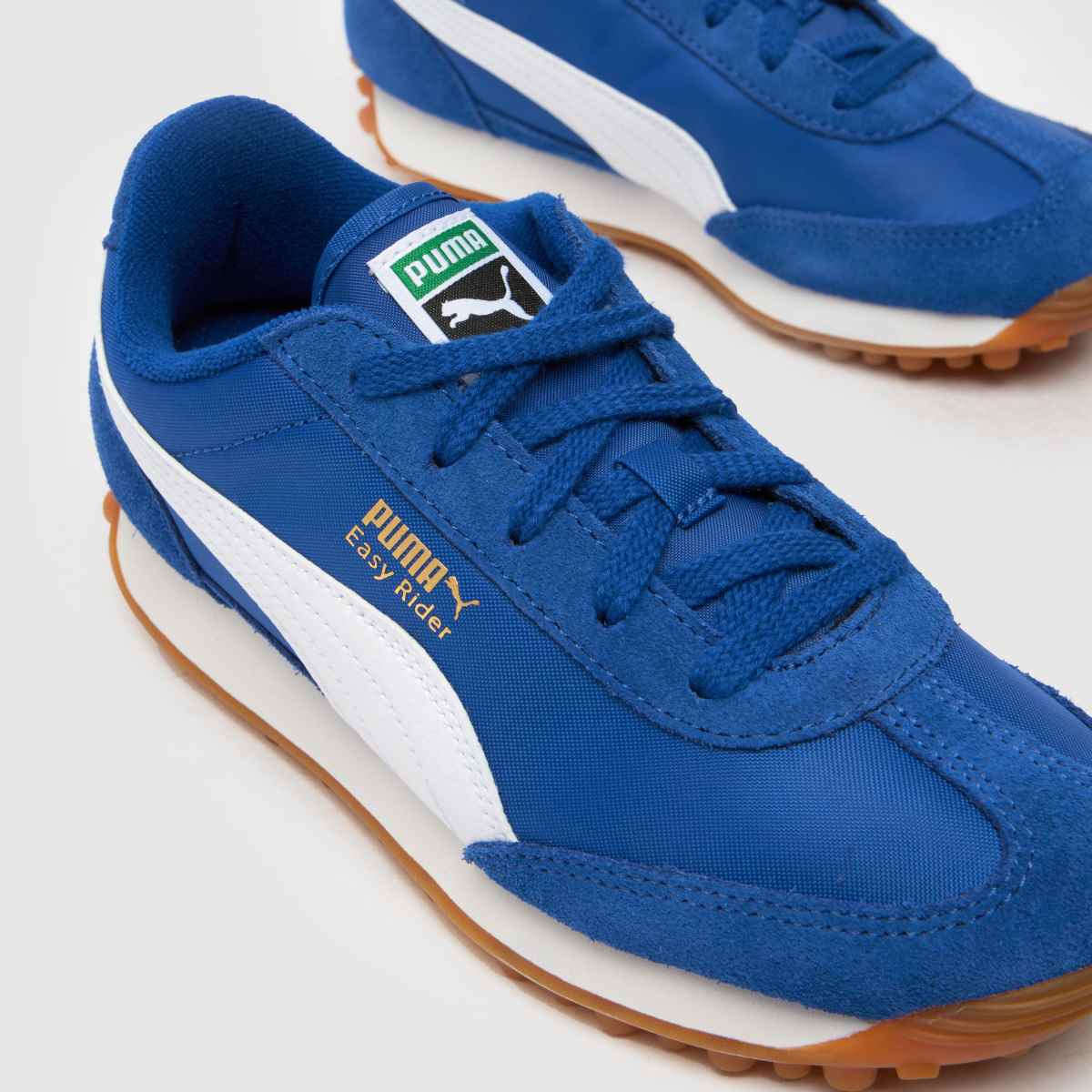PUMA blå easy rider vintage pojkar junior träningsskor