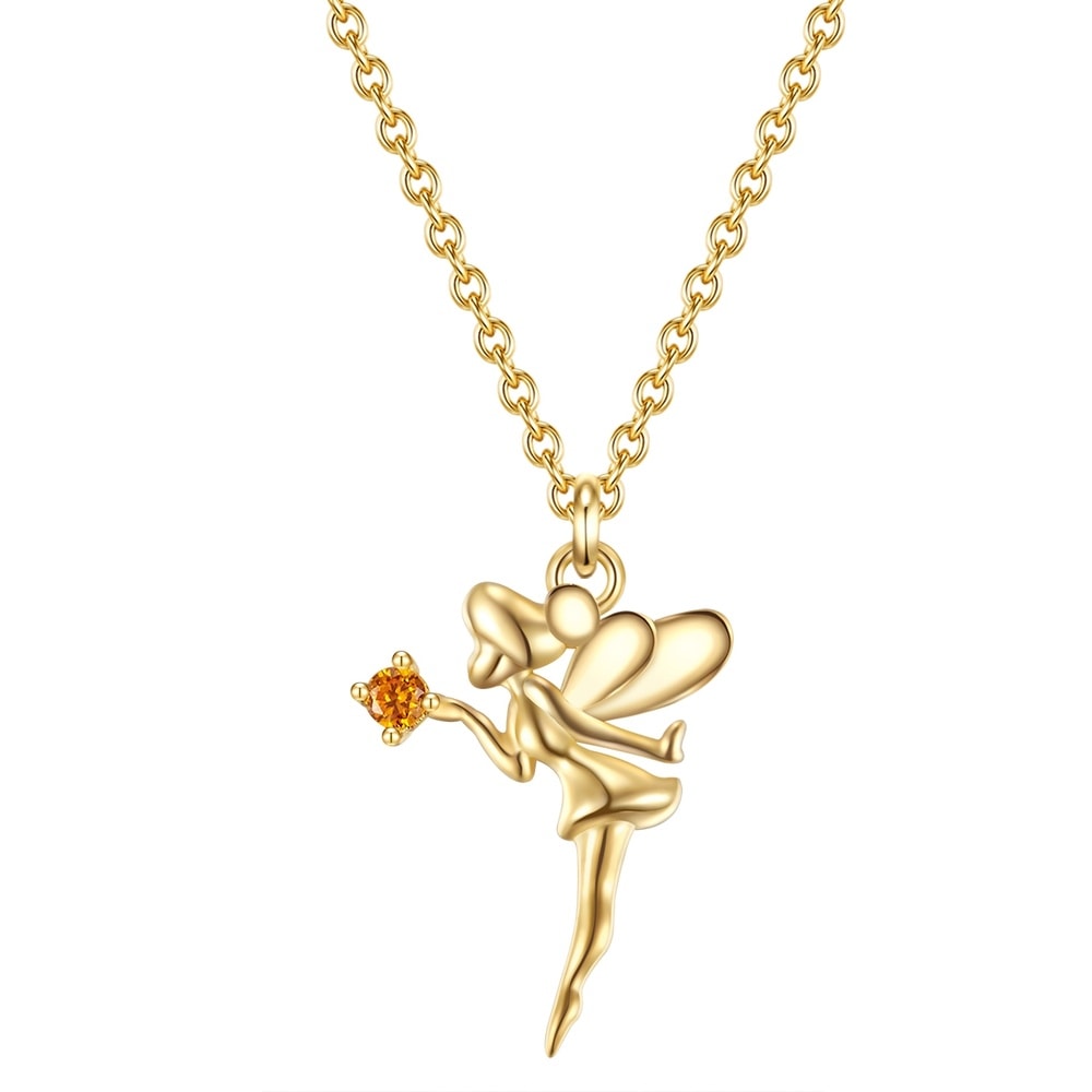 Glanzstücke München Collier en argent Fée Argent sterling Oxyde de zirconium (CZ) en Or jaune collier