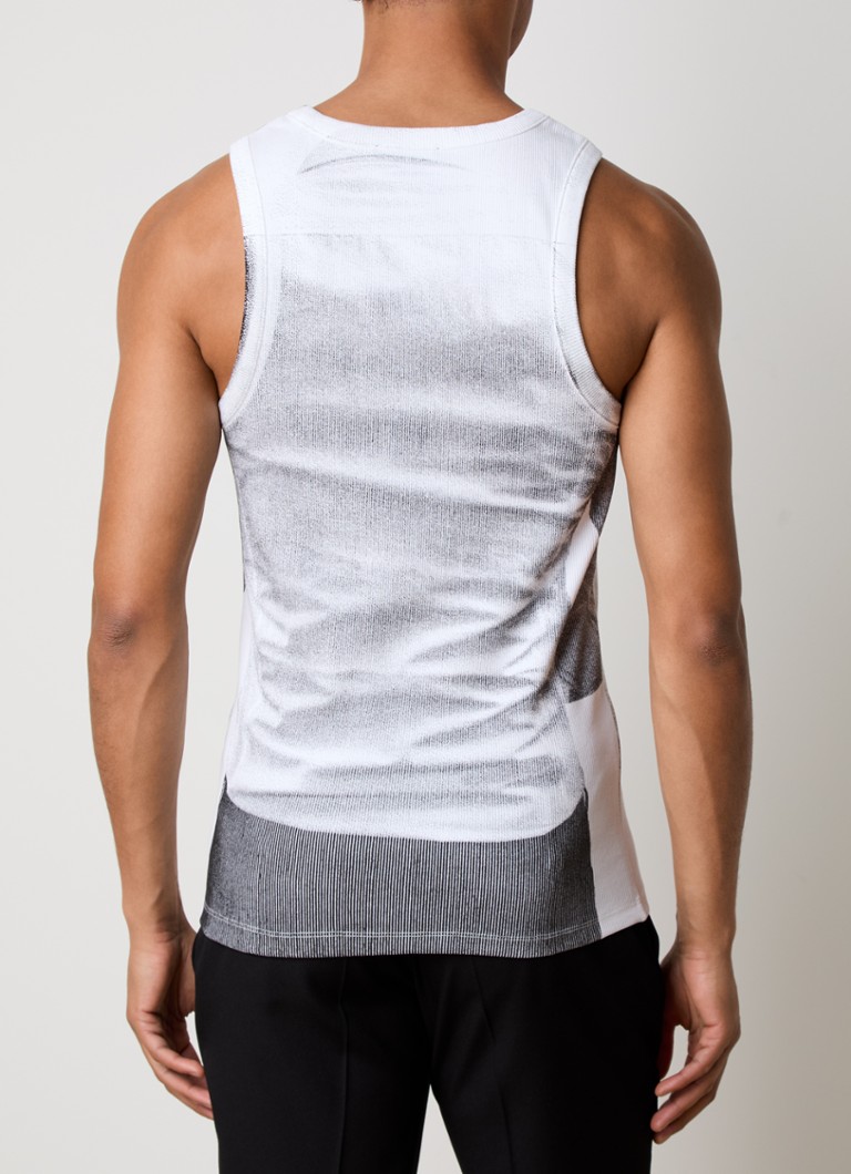 Balmain Tank top with ribbed structure and logo print