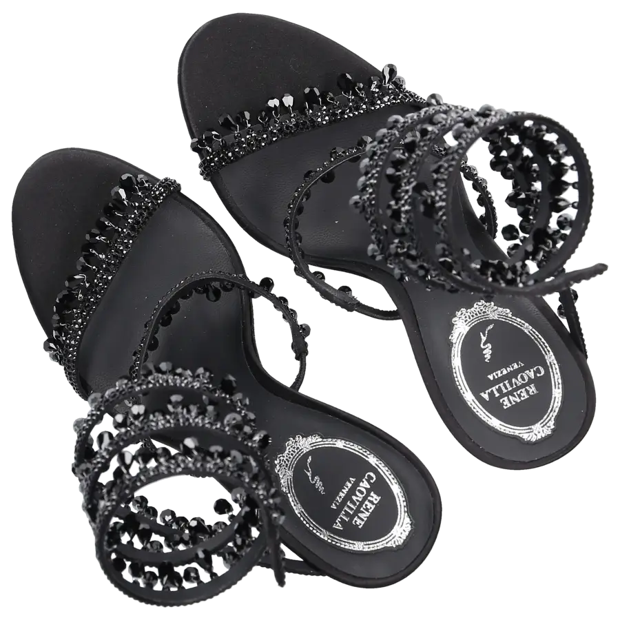 Rene Caovilla - Sandalen CHANDELIER Satin - schwarz