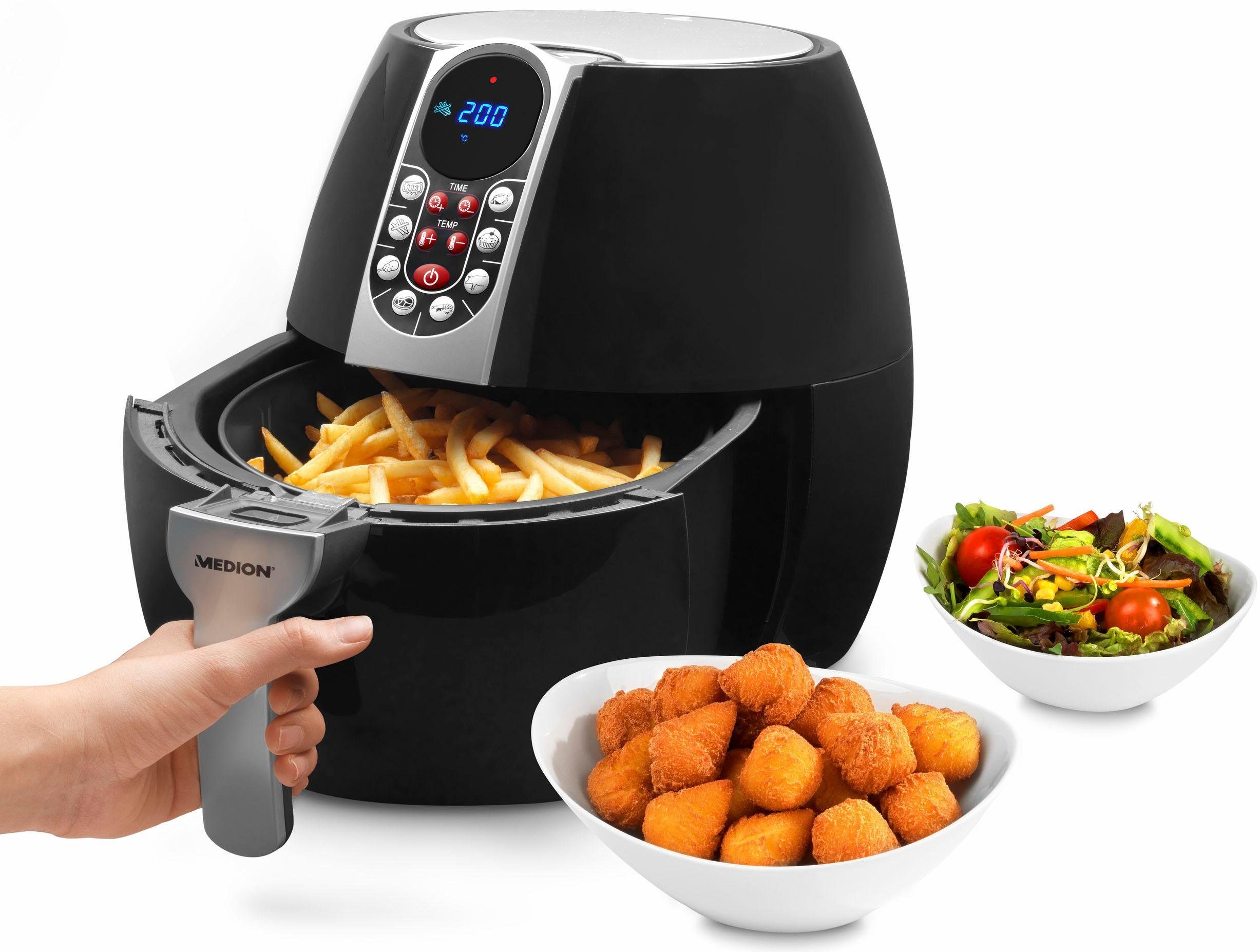 Medion® Heißluftfritteuse MD17320, 1500 W, 8 praktische Automatikprogramme