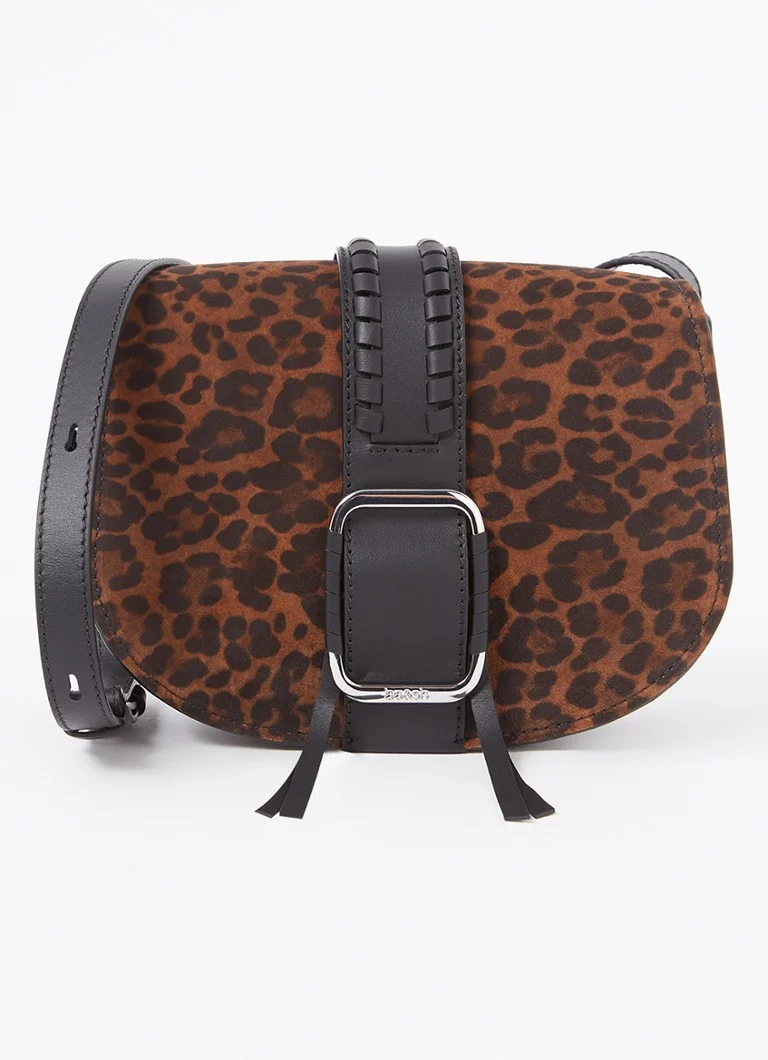 ba&sh Leather Teddy crossbody bag with leopard print