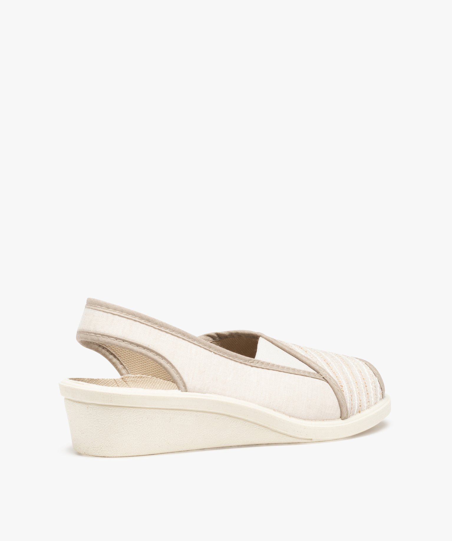 Chaussures femme spécial confort avec dessus en toile beige | GEMO