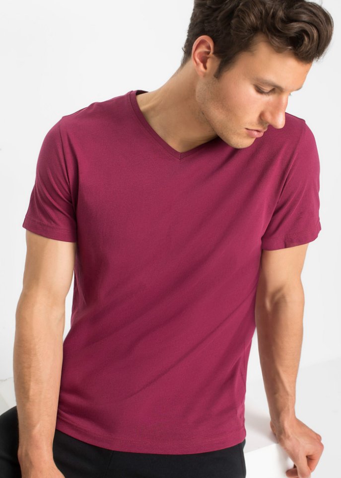 T-Shirt mit V-Ausschnitt (3er Pack)