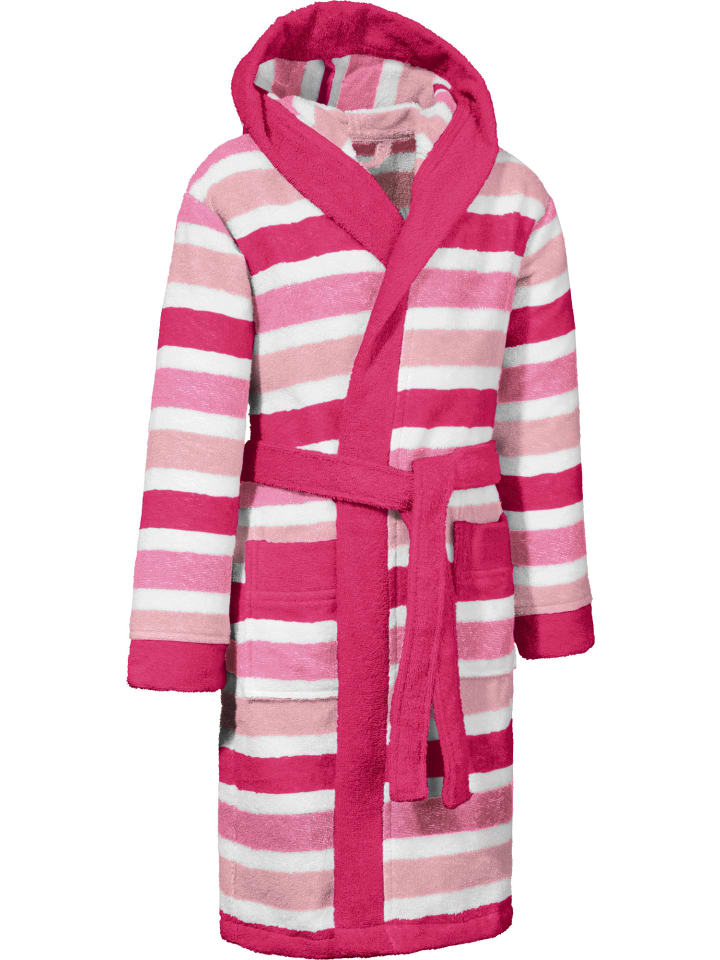 Erwin Müller Frottier Kinder-Bademantel mit Kapuze in rosa günstig kaufen