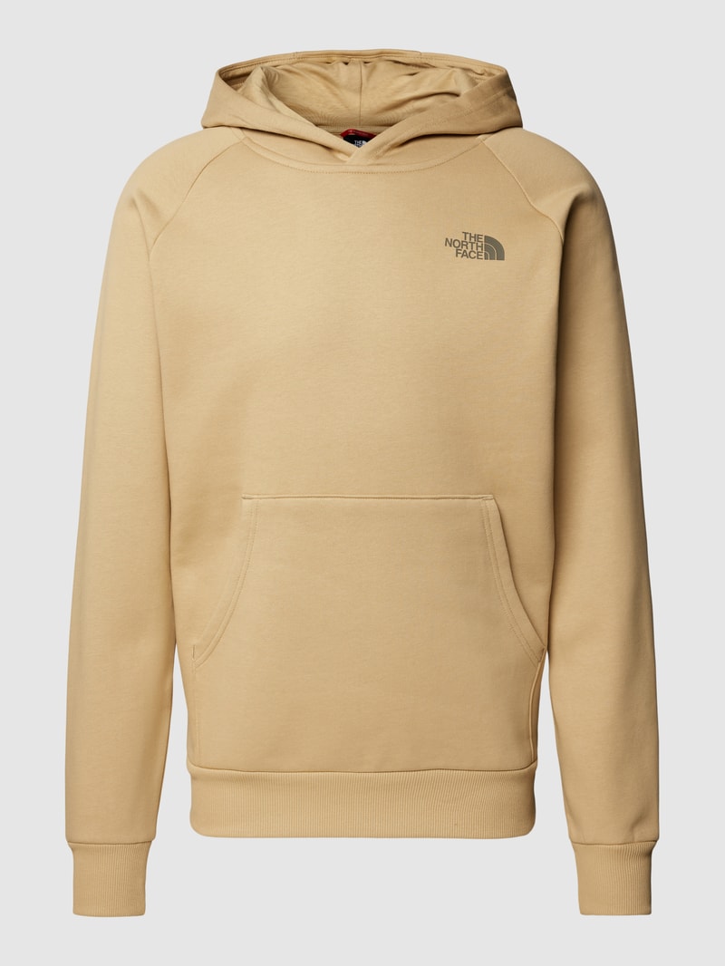 Hoodie mit Label-Print Modell 'RAGLAN' in beige