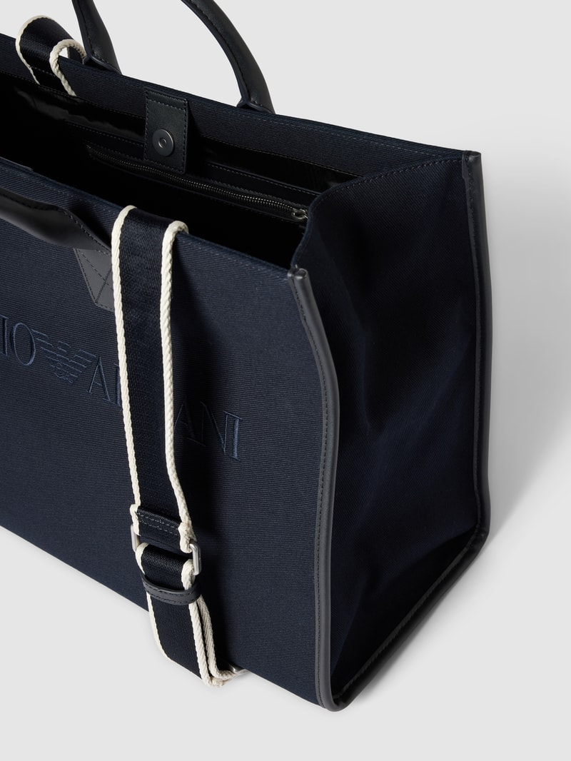 Shopper mit Label-Stitching in marineblau