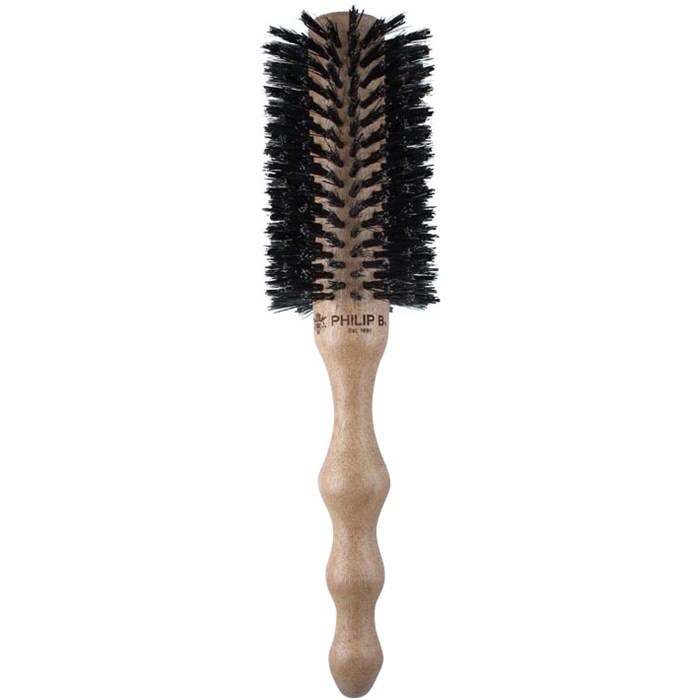 Round Hairbrush, Polish Mahogany Handle