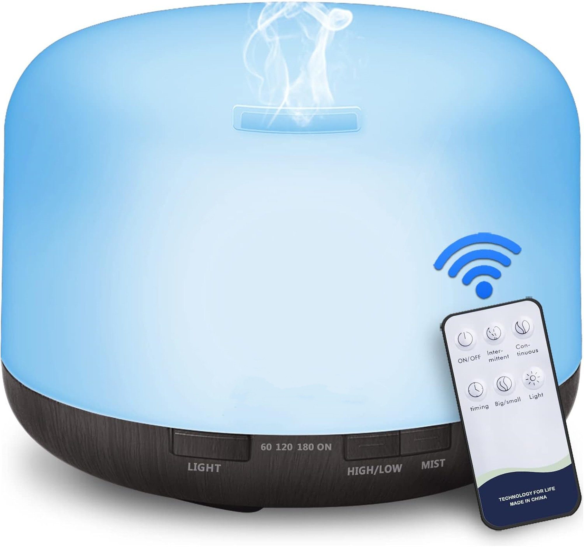 Tisoutec Luftbefeuchter Aroma Diffuser, Diffuser Luftbefeuchter,Ultraschall Aromatherapie, 500,00 l Wassertank, Diffuser für Ätherische Öle-Raumbefeuchter Aromatherapie Öle Duftlampe